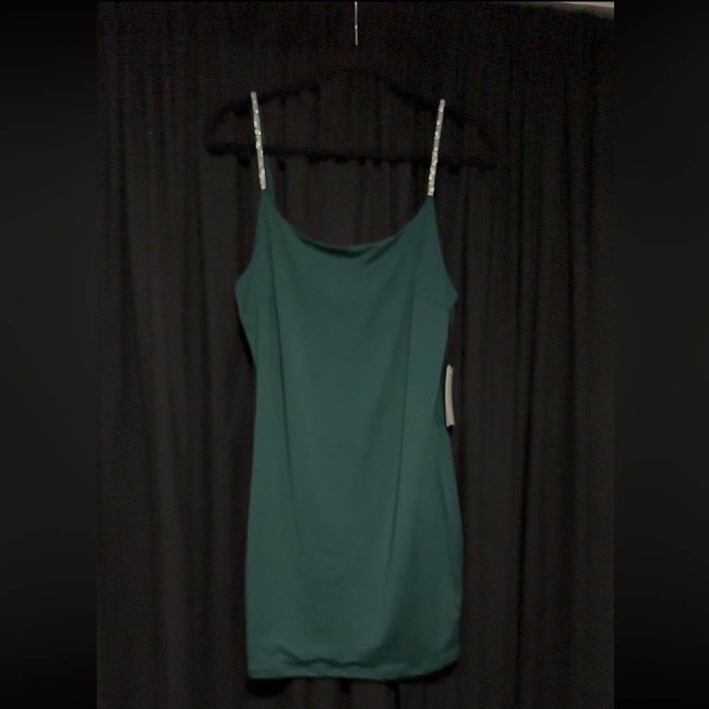 Emerald Green bodycon spaghetti strap dress